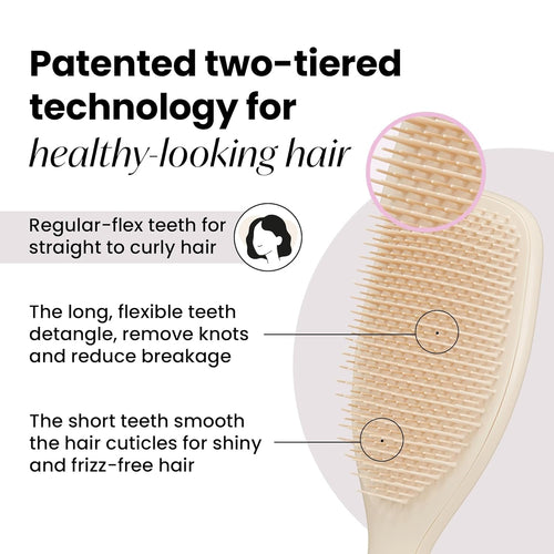 Tangle Teezer | The Large The Ultimate Detangler Hairbrush | Perfect for Long, Thick, Curly & Textured Hair | Two-Tiered Teeth for Gentle Detangling | Reduces Breakage | Ergonomic Handle | Cappucino
