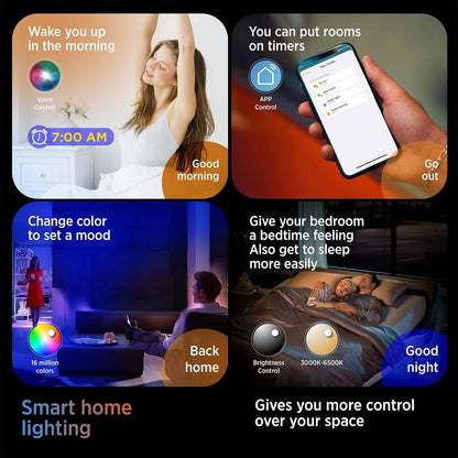 TALOYA Smart Ceiling Light Flush Mount LED WiFi,Compatible with Alexa Google Home,Dimmable Low Profile Ambient Light Fixture for Bedroom Living Room Hallway Kitchen Nursery,12 Inch,RGB