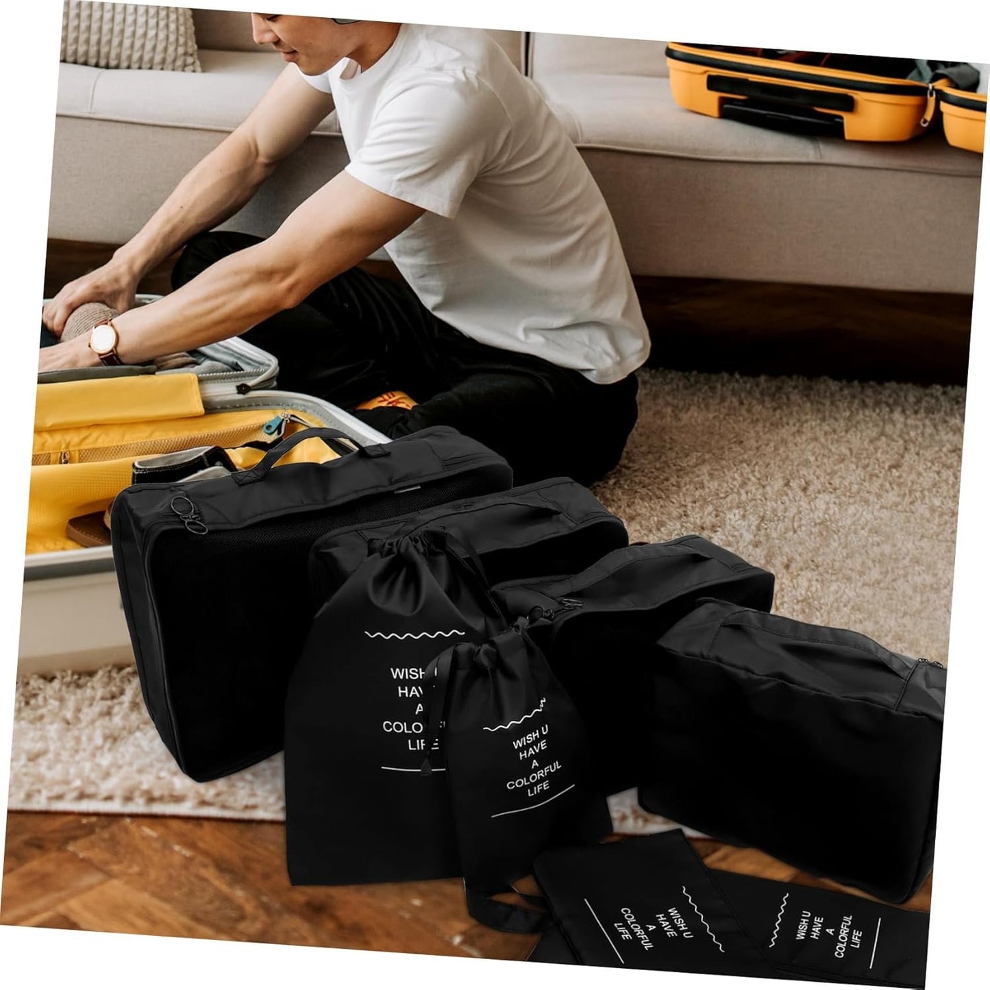 Healvian 8pcs Travel Packing Cubes Set for Luggage Organization Space Saving Suitcase Organizer for Clothing