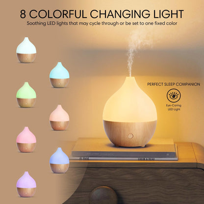 SALKING Essential Oil Diffuser, 100ml Compact Aromatherapy Diffuser with Auto Shut-Off Function, Cool Mist Humidifier with Warm White Lights, for Office Home