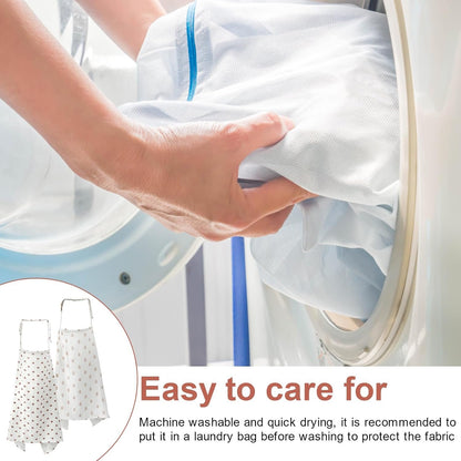 2Pcs Breastfeeding Cover Soft Breathable Cotton Baby Nursing Cover Adjustable Privacy Nursing Apron with Arch Neckline for Mum Home Travel