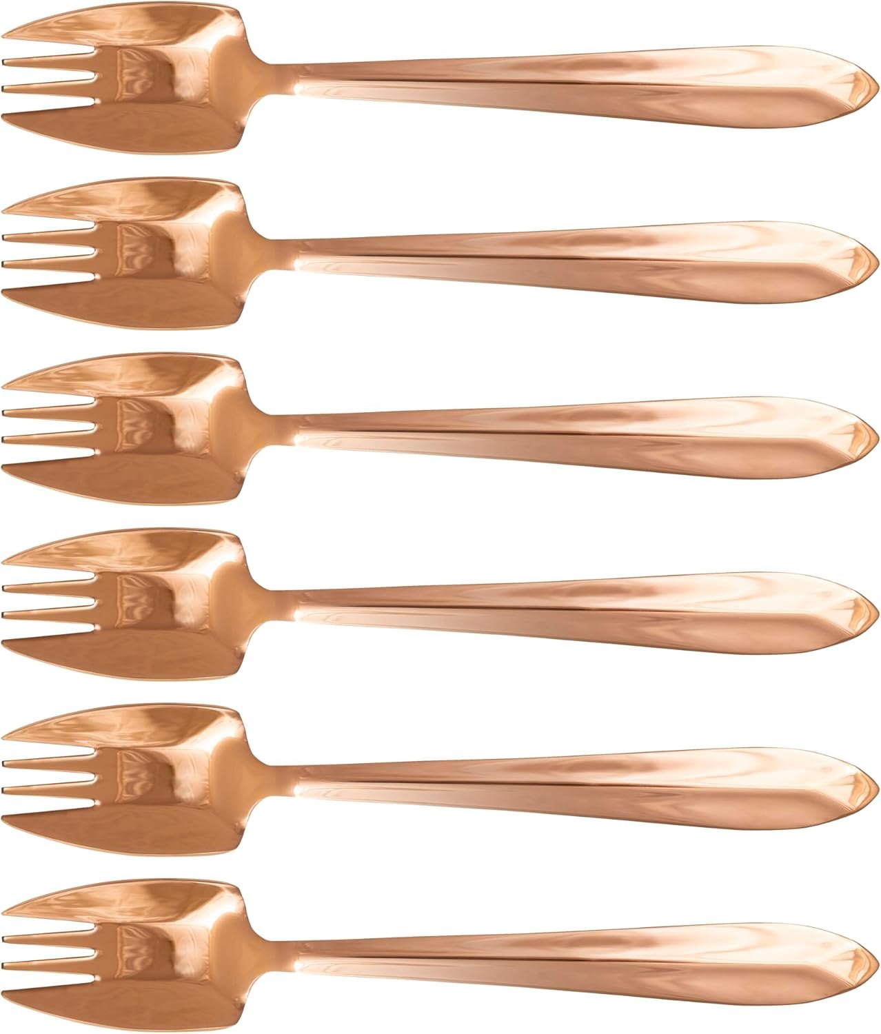 Splayd Black Label Mirror Finish Cutlery Set, Rose Gold (6 Pieces) | Versatile All-in-One Eating Utensil | 18/8 Stainless Steel | Perfect for Casual Entertainment | Stylish and Elegant Design