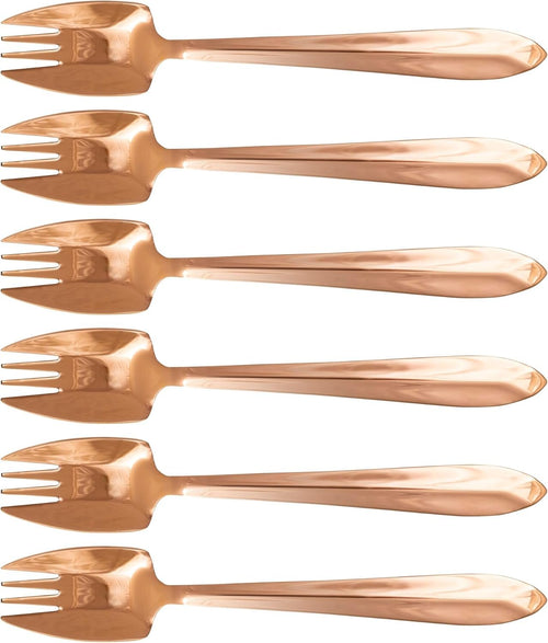 Splayd Black Label Mirror Finish Cutlery Set, Rose Gold (6 Pieces) | Versatile All-in-One Eating Utensil | 18/8 Stainless Steel | Perfect for Casual Entertainment | Stylish and Elegant Design