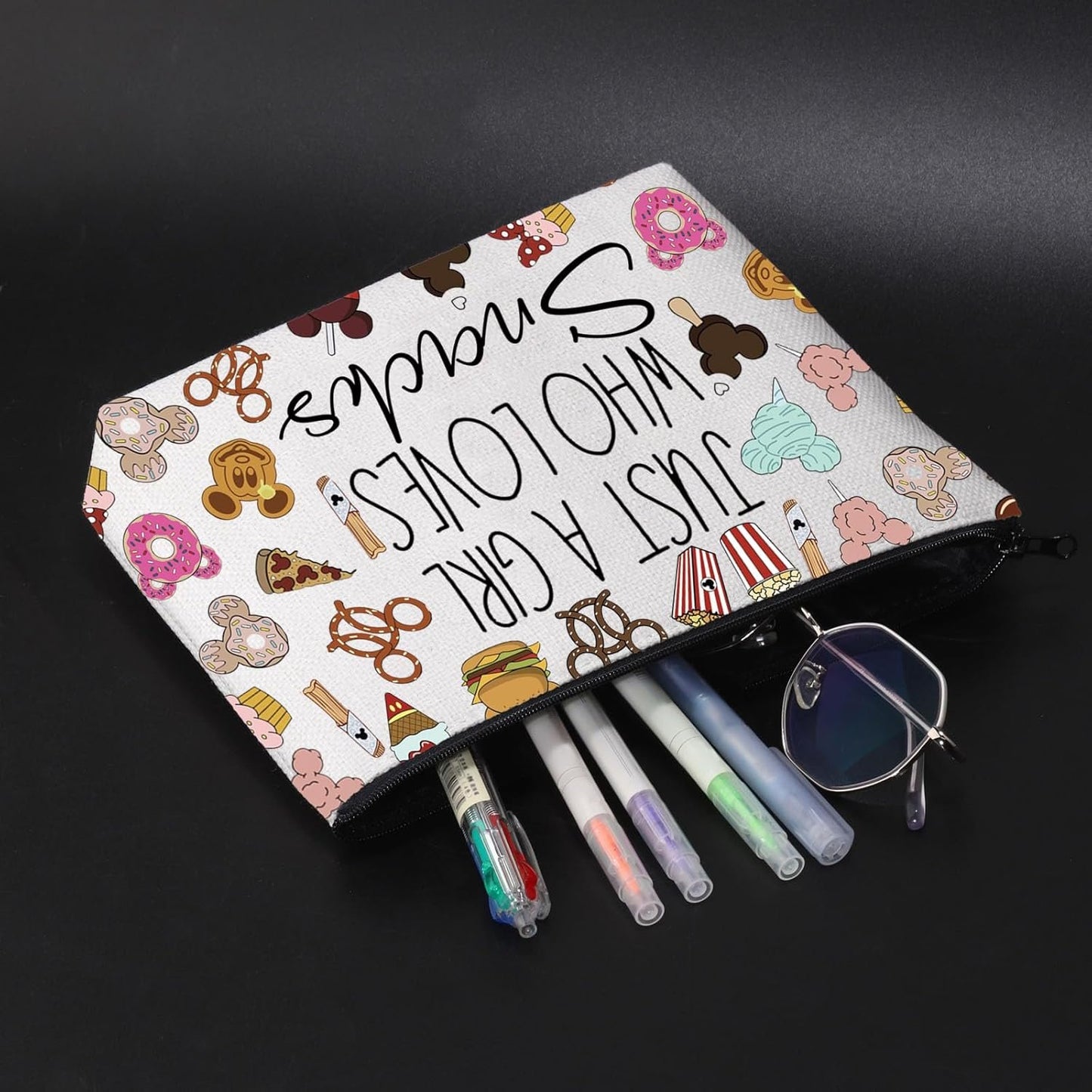 Magical Kingdom Snack Makeup Bag Travel Toiletry Bag Family Trip Snacks Food Lover Gift (Snacks)