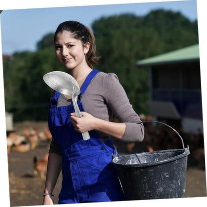 Abaodam Iron Water Ladle Scoop for Feeding and Watering Durable Heavy Duty Metal Construction with Ergonomic
