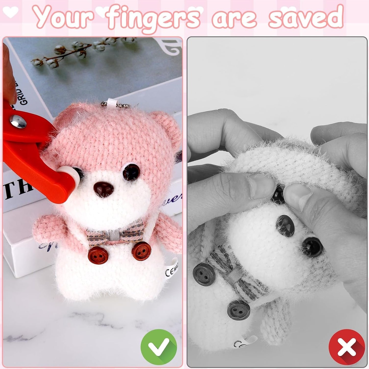 Juome 2Pcs Safety Eye Tool for Crocheting - Crochet Tools for Attaching Crochet Safety Eyes, Auxiliary Tool for 5-30mm Stuffed Animals Safety Eyes Making Supplies