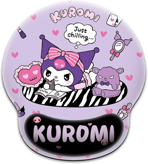 Kawaii Mouse Pad with Wrist Support, Cute Ergonomic Mouse Pads with Non-Slip Base for Home Office Decor for Women Essentials Desk Decor Accessories (Purple01)