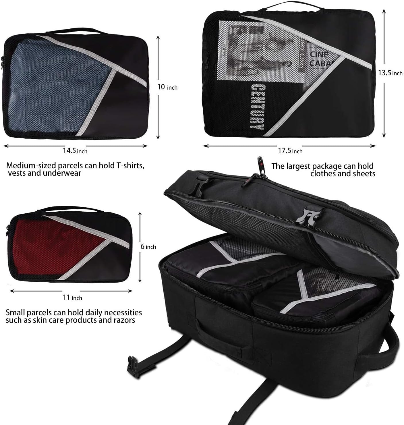Asenlin 40L Travel Backpack ï¼Œ17 Inch Laptop Backpack Flight Approved Luggage Carry On Water Resistant Computer Backpack