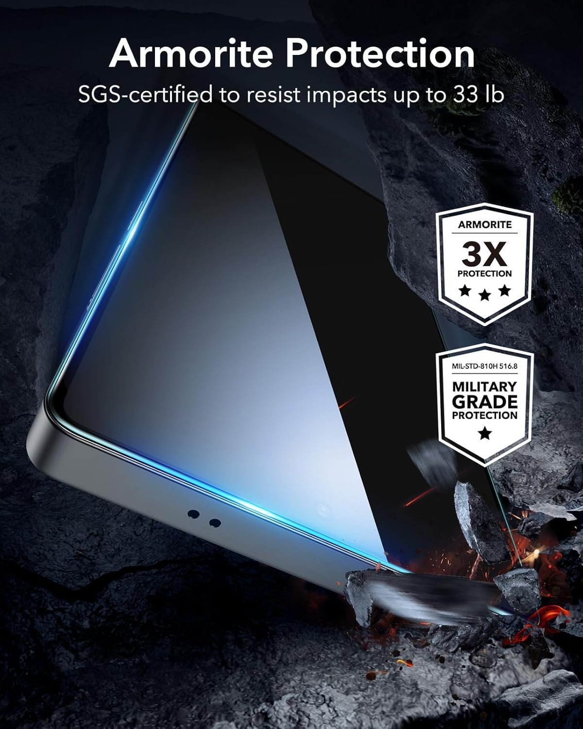 ESR 3 Pack for Samsung Galaxy S25 Ultra Privacy Screen Protector, 9H+ Hardness Tempered Glass with Easy Installation, Auto Dust-Elimination Tool for Galaxy S25 Ultra [6.9”], Anti-Spy