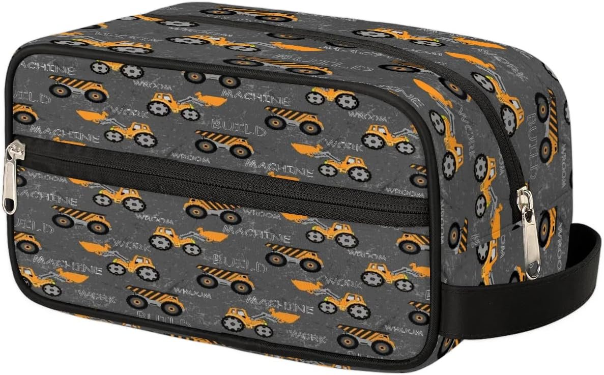 Truck Tractor Cars Hanging Toiletry Bag,Travel Hygiene Kits for Boys Mens,Waterproof Makeup Carry-on Bags,Cosmetic Bag,TSA Approved Shave Dopp Kit for Toiletries Shower Bathroom Accessories Gifts,