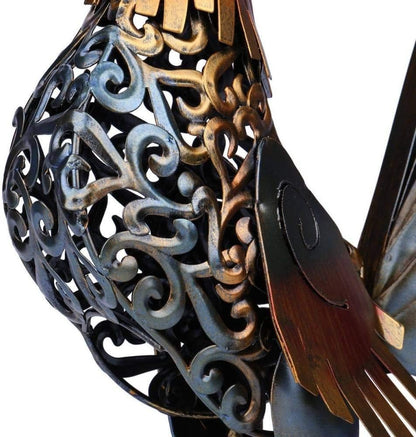 DERBUT Garden and Gardening Metal Sculpture Rooster Decoration Home Decor Iron Animal Art