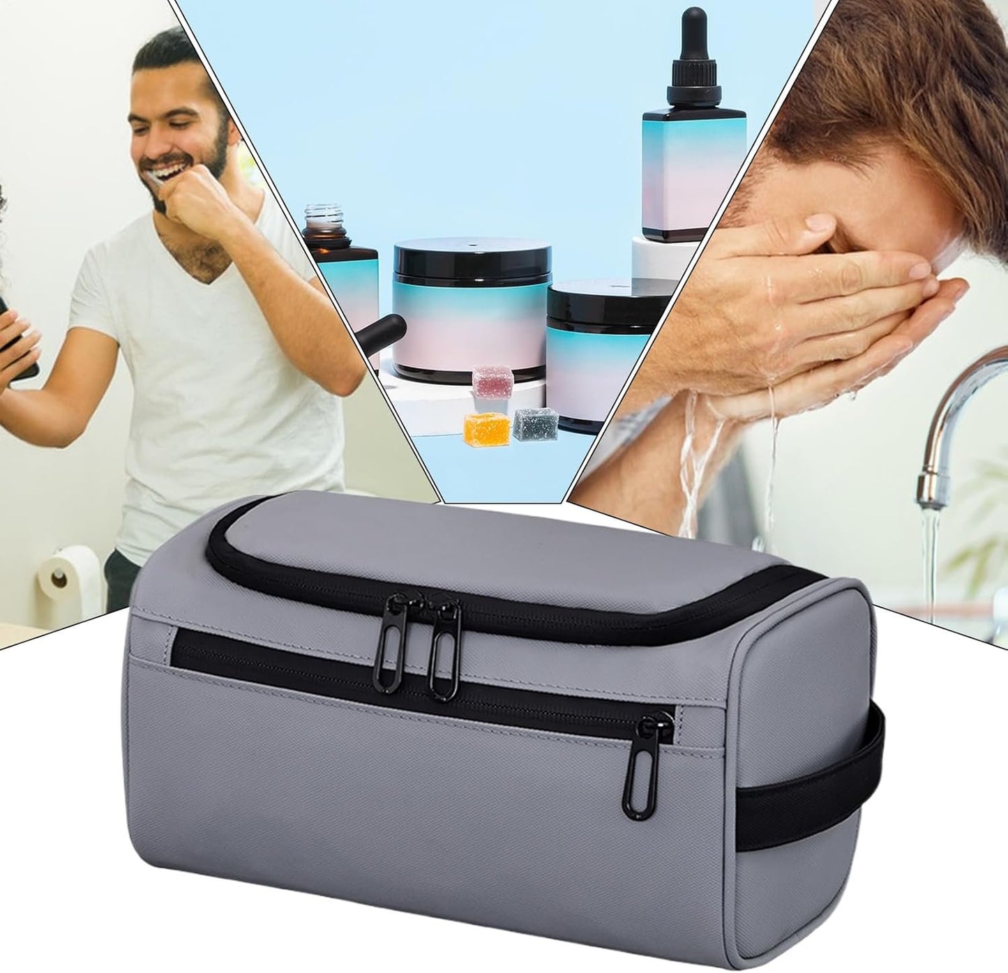 Toiletry Bag for Men â€“ Waterproof Shaving Kit, Compact Wash Bag | Portable Hygiene Organizer, Travel Grooming Pouch, Bathroom Storage Case, Menâ€™s Cosmetic Kit for Business Trips, Gym, Travel Use