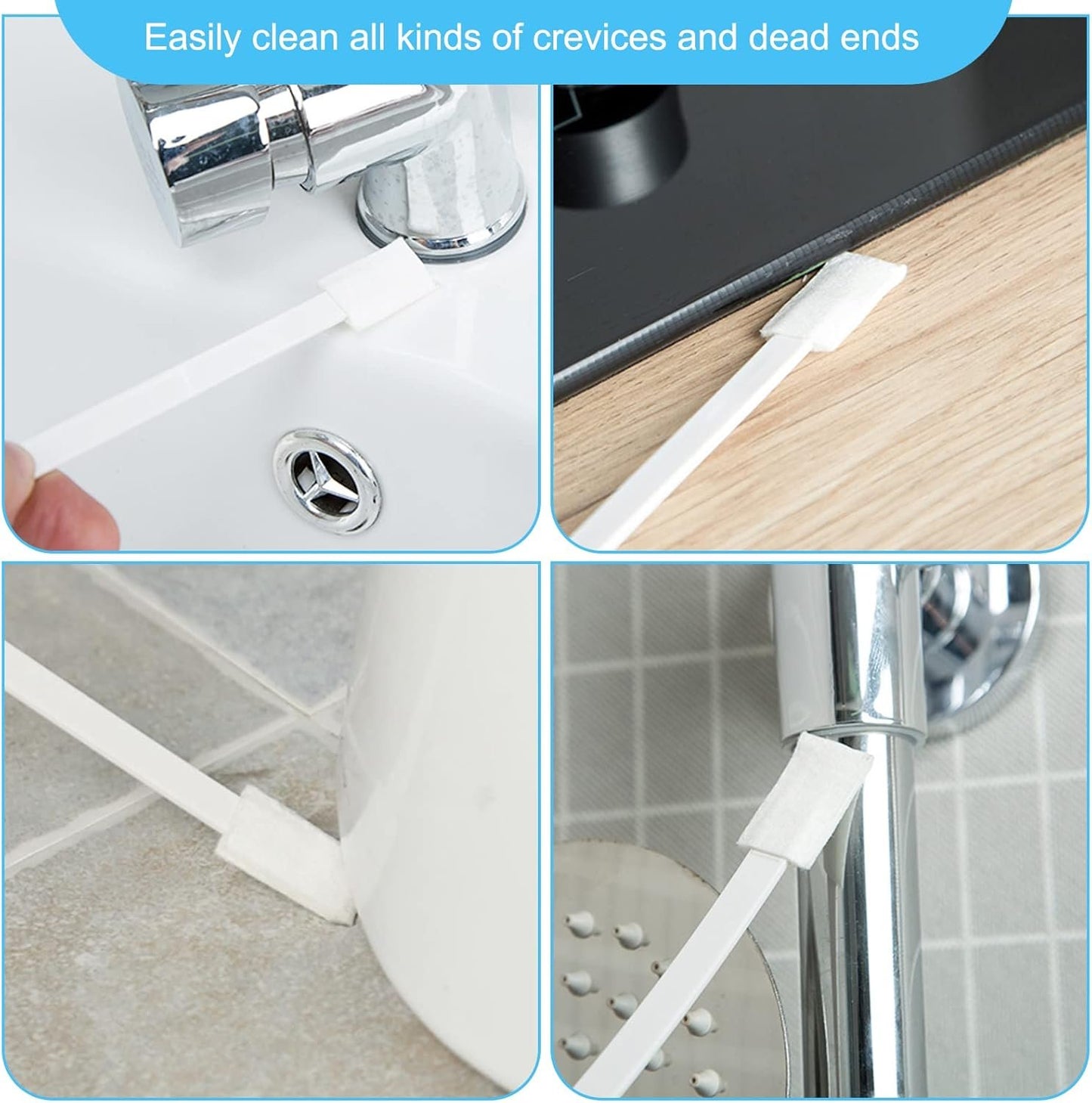 Disposable Crevice Cleaning Brushes, Disposable Toilet Bowl Brushes Crevice Hole Brushes Detail Cleaning Brushes for Toilet Corner, Window Groove, Door Track, Keyboard, etc(42 PCS)
