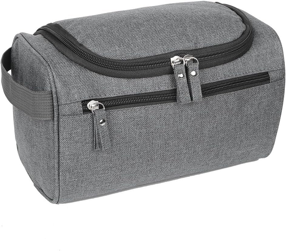 EGOGO Toiletry Bag Travel Overnight Wash Gym Shaving Bag Travel Makeup Organizer with Hanging Hook for Men and Women Ladies E528-3 (Grey)