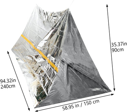 CORHAD 2pcs Disposable Emergency Shelter Tent Portable Camping Sos Survival Tent for Outdoor Use Windproof