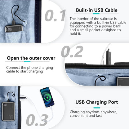 Krute Luggage PC ABS Suitcase for Travelling,Hard Shell Checked Luggage with USB Charging Port & TSA Lock Lightweight 28-Inch Black