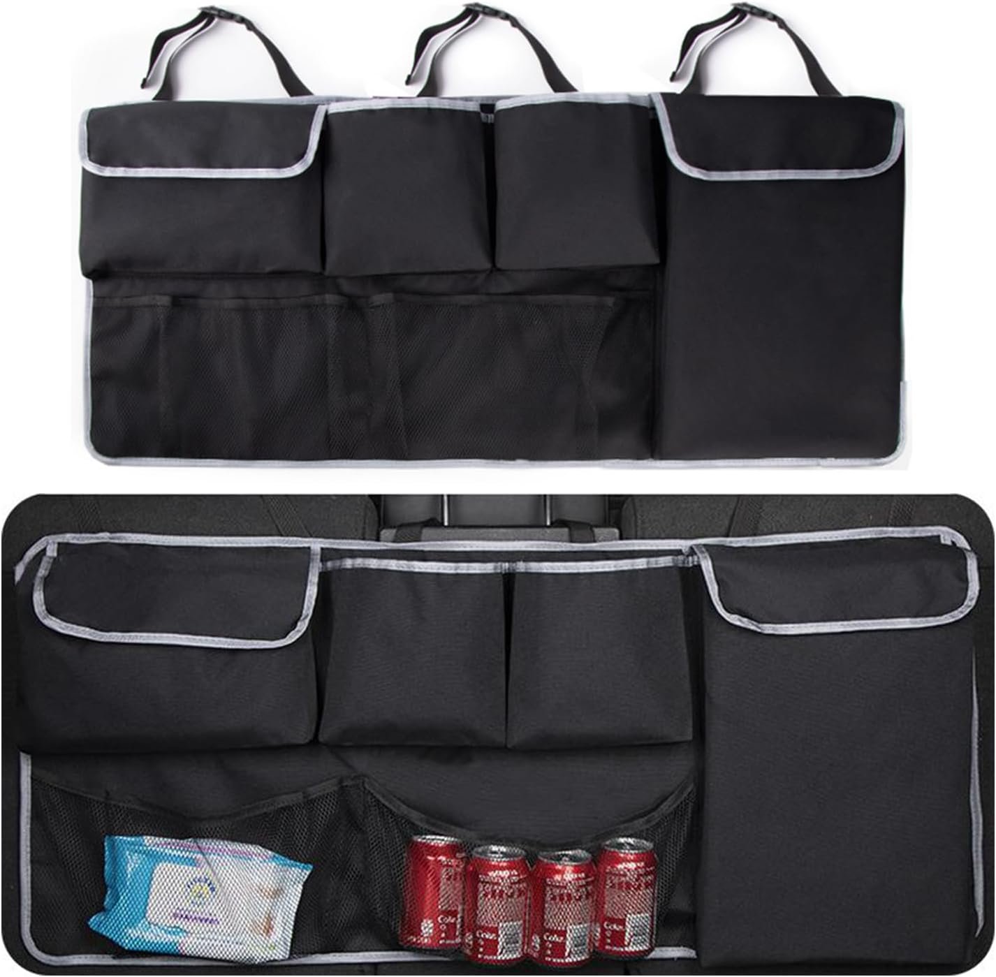 Taicols Car Trunk Organizer I Sport Touring Carbon Edition SUV - Spacious Storage, Backseat Hanging Bag, Tissue Holder, Car Trunk Organizer Backseat Hanging Storage Bag, Universal Car Accessories