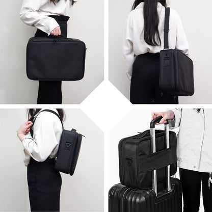 makeup Train Case, GreenLife® Large 16" Professional makeup Train Case Cosmetic bag Travel Make up artist Organizer Waterproof Portable Storage with Adjustable Dividers Accessories Brushes Pouch Black