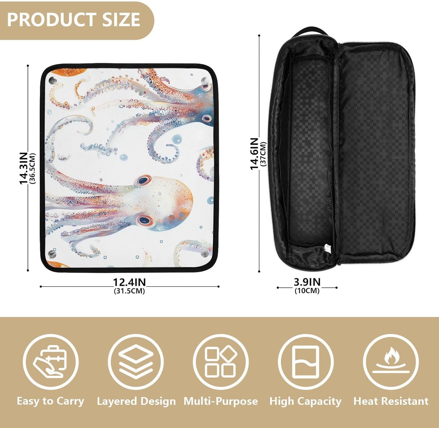 FRODOTGV Borsa da viaggio per strumenti per capelli con cuscinetto resistente al calore, impermeabile, organizer per ferri da stiro piatti e accessori per la cura dei capelli, 10, 1 Size
