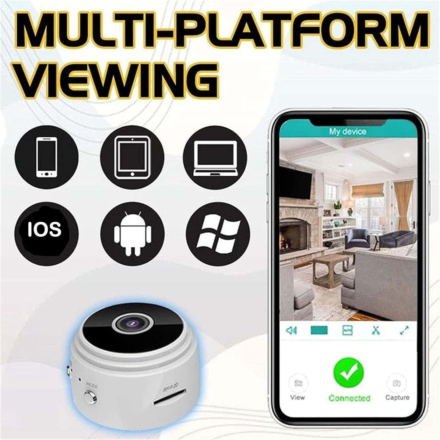 Secret Scope Camera, Secret Scope, Secret Scope Mini Security Camera, Mini Wire-Free Monitor with Night Vision Function, Outdoor Wireless 1080p HD (4Black)