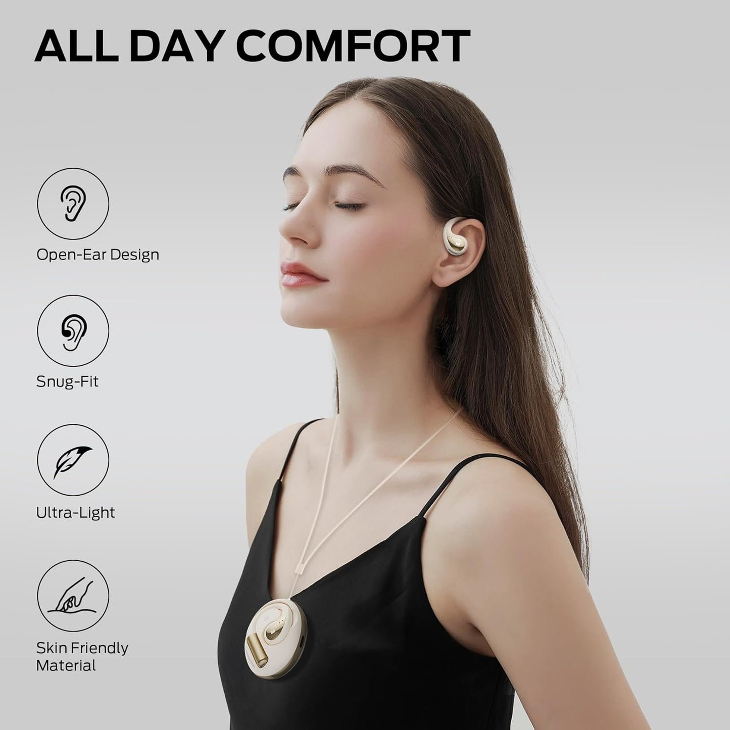 Monster Open Ear AC335 Headphones, Bluetooth 5.4 Wireless Headphones with Stereo Sound, 24H Playback, Crystal Clear Calls, Stylish Rotating Case with Lanyard, Sweat Resistant Open Ear Wireless Earbuds
