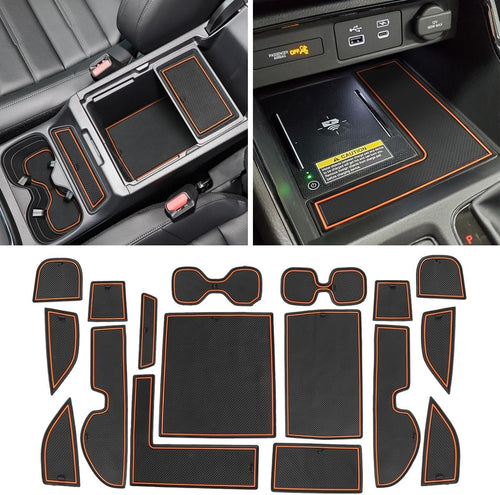 Auovo Anti-Dust Mats Compatible with Honda CRV CR-V 2023 2024 Door Slot Pad Car Interior Automotive Accessories Center Console Liners Cup Holder Liners(17PCS/Set) (Orange) (Updated),(TP-CRV23)
