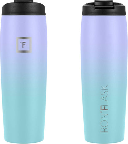 IRON °FLASK Nomad Tumbler - 2 Lids (Straw/Flip), Vacuum Insulated Stainless Steel Bottle, Double Walled, Drinking Cup, Thermos Coffee Travel Mug, Water - Cotton Candy, 24 Oz