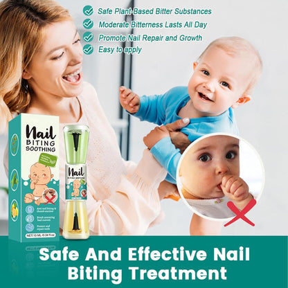 Anti Nail Biting Polish - Bitter Nail Water | 10ml Kid's Anti-Biting Nail Polish Liquid | Nail Biting Deterent | Mild And Safe Nail Care Tool Portable For Kids, Adults, Newborns, And Teens