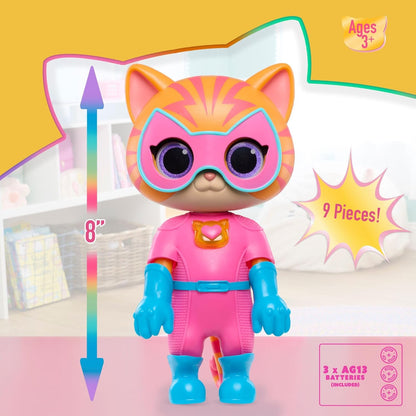 Just Play Disney Junior SuperKitties Cat-Tastic Transforming Ginny, Kids Toys for Ages 3 Up by