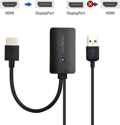 Cable Matters 4K HDMI to DisplayPort Adapter, HDMI to Display Port, HDMI Male to DP Female Adapter