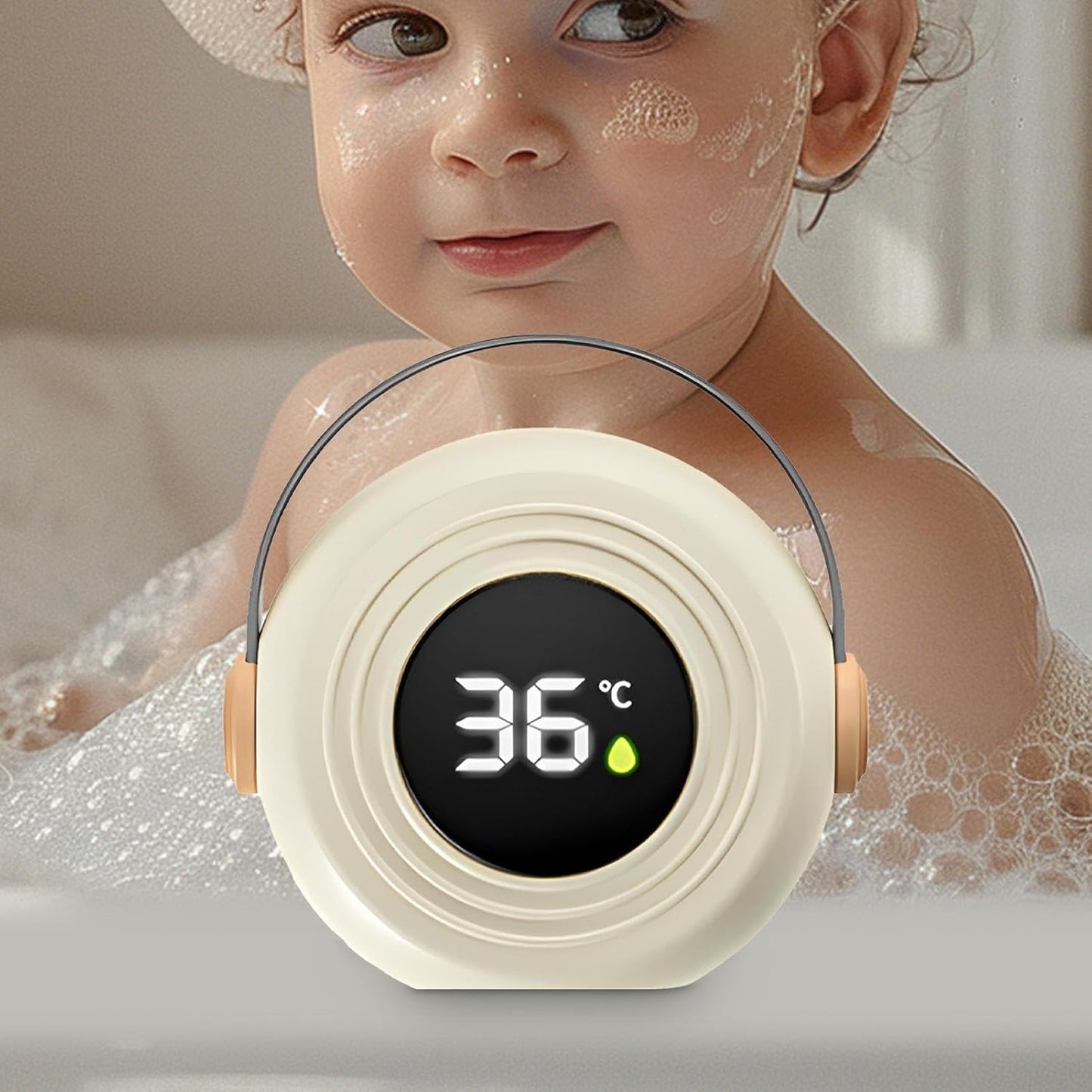 Baby Bath Temperature Gauge, Digital Water Thermometer Monitor, Electronic Sensor Tool, Floating Display Device for Bathroom Shower Swimming Pool Safety, 4.33x3.93 inches