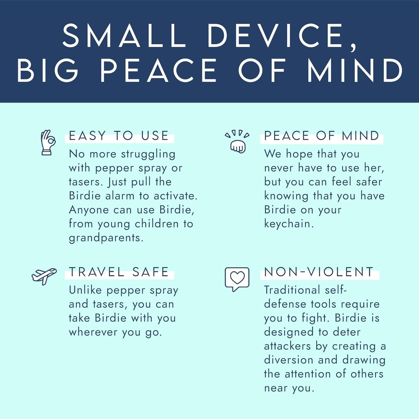 She's Birdie - The Original Personal Safety Alarm for Women by Women - Loud Siren, Strobe Light and Solid Brass Key Chain in a Variety of Colors (Blossom)