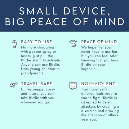 She's Birdie - The Original Personal Safety Alarm for Women by Women - Loud Siren, Strobe Light and Solid Brass Key Chain in a Variety of Colors (Blossom)