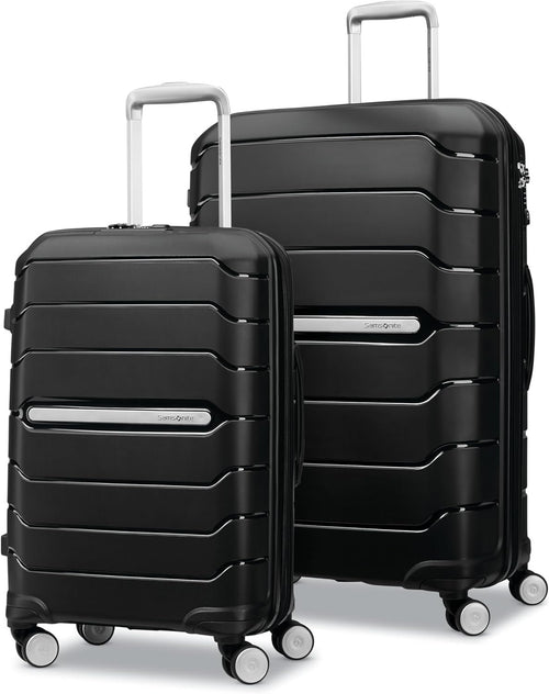 Samsonite Freeform Hardside Expandable with Double Spinner Wheels, Black, 2-Piece Set (21/28), Freeform Hardside Expandable with Double Spinner Wheels