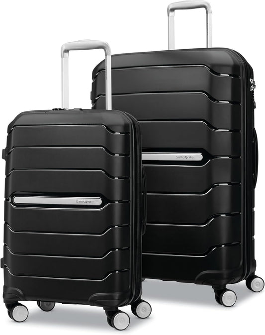 Samsonite Freeform Hardside Expandable with Double Spinner Wheels, Black, 2-Piece Set (21/28), Freeform Hardside Expandable with Double Spinner Wheels