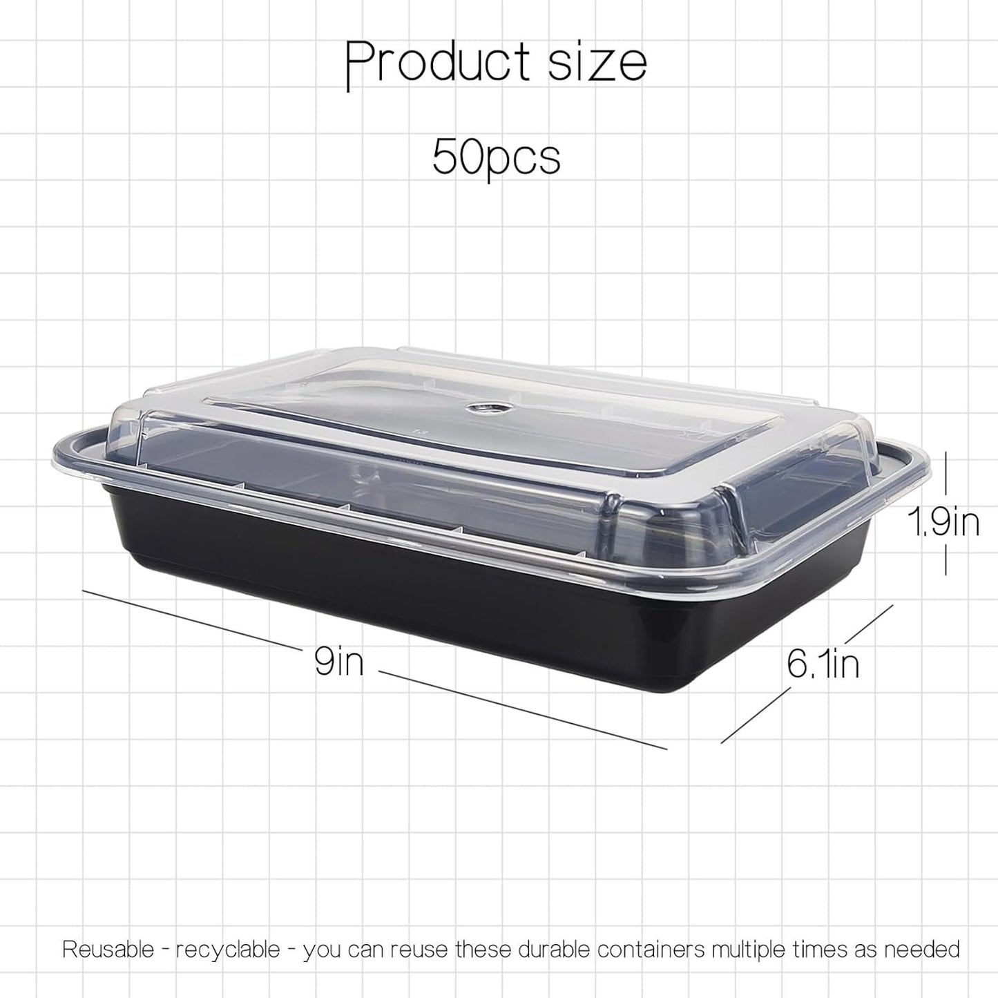 POUYRBA Meal Prep Containers, 30pcs 28oz Plastic Meal Prep Food Storage Containers with Lids Leakproof Reusable Disposable to Go Containers for Meat Bakery Cookies Sandwiches and Fruit