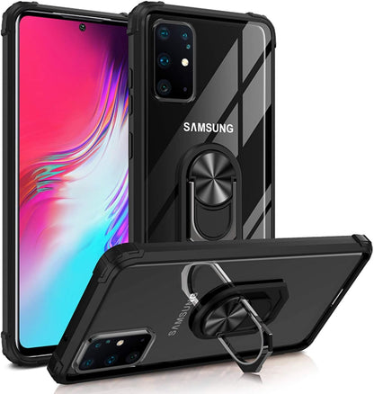 Cavor for Samsung S20 Ultra Case,for Samsung Galaxy S20 Ultra 5G Case,Clear PC Case TPU Bumper Protective Cover 360°Rotation Ring Holder Kickstand [Work with Magnetic Car Mount] (6.9")-Red