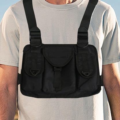 Running Chest Pack, Adjustable Shoulder Harness, Lightweight Pouch, Multiple Compartments, Secure Strap Organizer for Jogging, Hiking, Travel, Outdoor Sports 11.02x9.06x0.79 inches