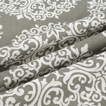 Round Tablecloth,47/59 in Cotton Linen Fabric Circular Table Cover in Nordic Style Wrinkle-proof Dust-Proof Shrink-Proof Table Cover for Kitchen Dining Farmhouse Tabletop Decoration(Grey-style 2,120cm