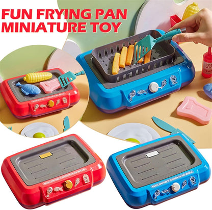 Luckywaqng 20 pezzi Gourmet Cooking Box Toy Simulation Cooking Toy Pretend Play Gourmet Cooking Box Water Fryer Cooking Box Play Grill with Cooking Utensils Light Accessori per la cucina dei bambini