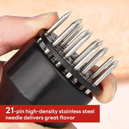 Stainless Steel Needle Blades Meat Tenderizer Tool with Ultra Sharp Profession Kitchen Gadgets Jacquard for Tenderizing and Cooking BBQ, Marinade, Steak, Beef, and Poultry (Black)