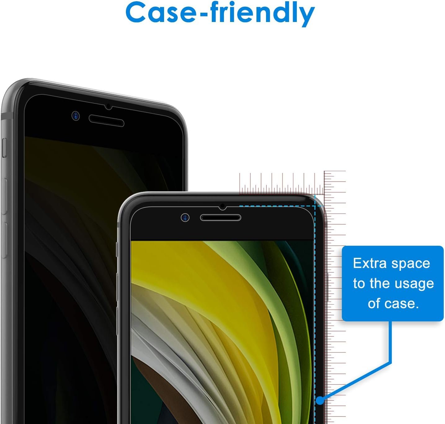 JETech Privacy Screen Protector for iPhone SE 3/2 (2022/2020 Edition), iPhone 8 and iPhone 7, Anti-Spy Tempered Glass Film, 2-Pack