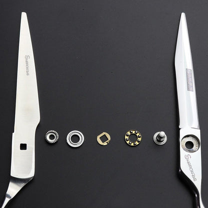 6 Inch Study Hairdressing Styling Scissors Professional Hairdressing Scissors Japan Chinese Dragon Design Shank Scissors Tools(Flat Cut 6 Inch-D)