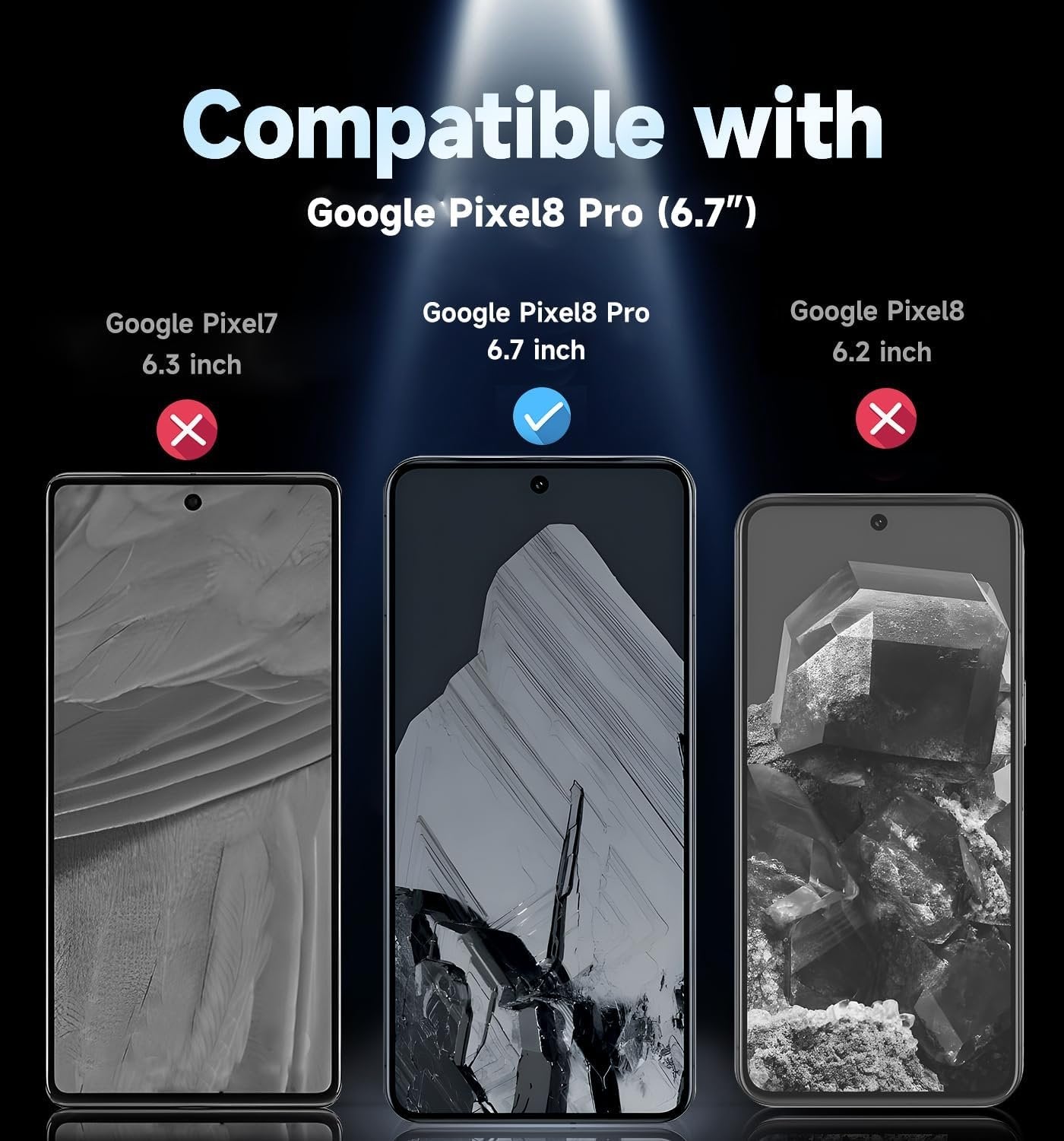MAGIC JOHN 2 Pack for Google Pixel 8 Pro Tempered Glass Screen Protector, Auto Dust-Elimination, Bubble Free, HD Clear, Easy Installation
