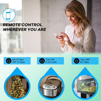 GreenSun WiFi Smart Socket, Smart Home Plug 16A, Energy Monitoring, Voice Control, Time Function, Compatible with Alexa & Google Home