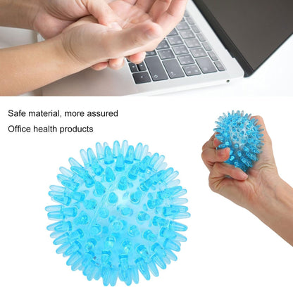 7 CM Soft Transparent Spiky Massage Ball for Hand & Wrist – Stress Relief, Deep Tissue Muscle Roller, Strength Recovery Exercise Tool, Sensory Toy for Relaxation & Stress Management（Blue）