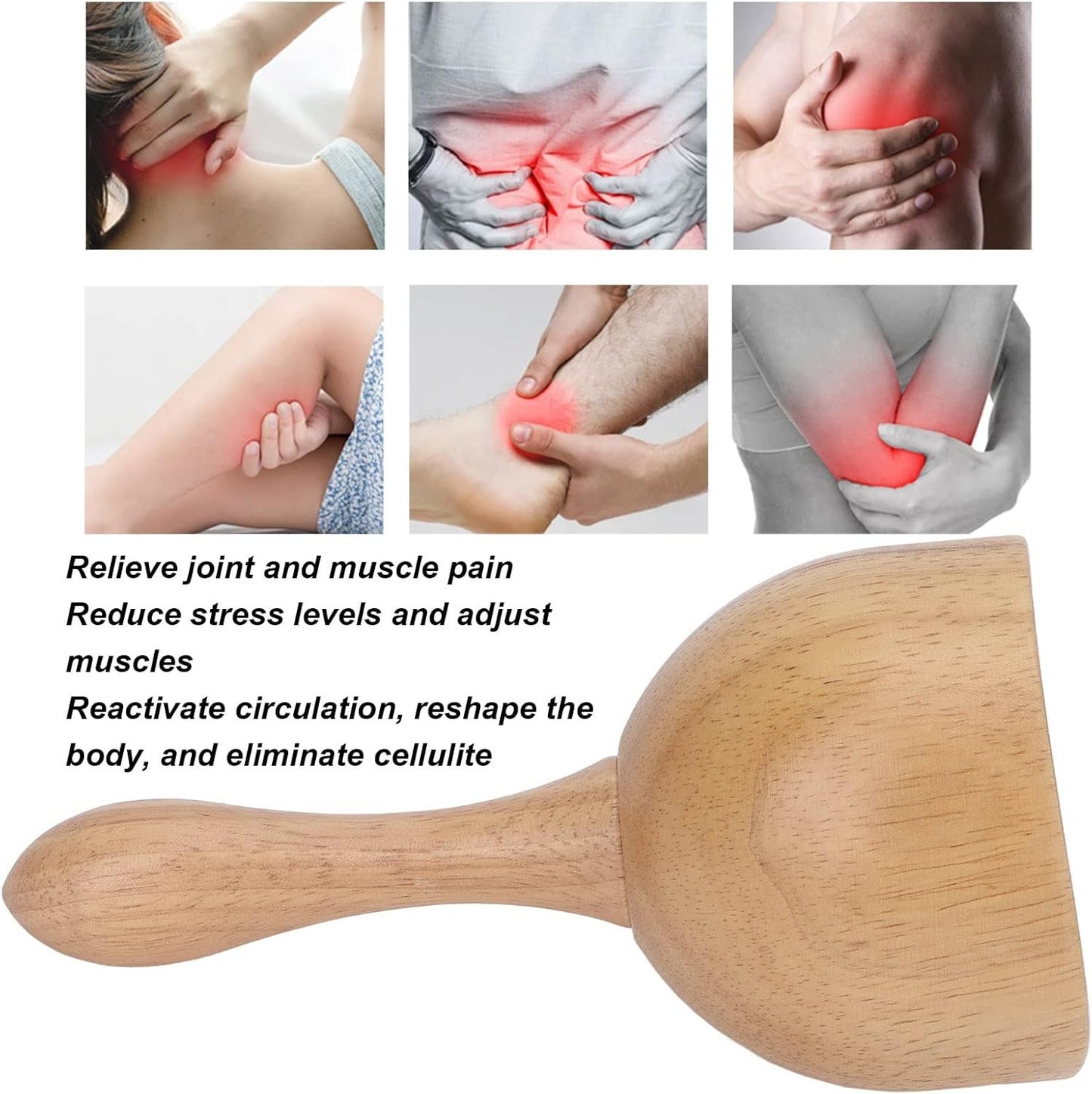 Wooden Massage Cup,Wooden Handheld Massage Cup Wooden Cup Lymphatic Drainage Massage Tool Wood Point Release for Men Women Anti Cellulite Wooden Massage Cups