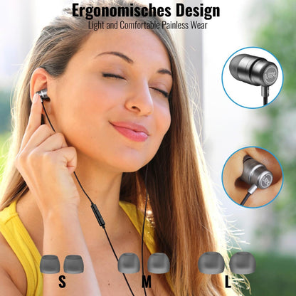 ULIX Rider Wired Earbuds in-Ear Headphones, Earphones with Microphone, 5 Years Warranty, Ecouteur avec Fil, Anti-Tangle Reinforced Cable, 48 Ω Driver, Bass Ear Buds Phones for iPhone, iPad, Samsung