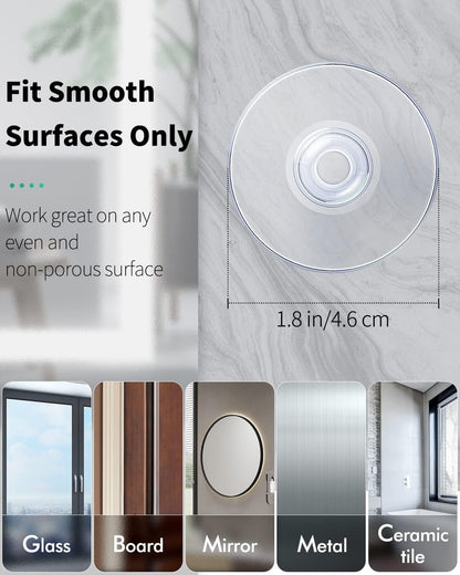 Pawfly 20 Pack Clear Suction Cups 1.8 Inch PVC Plastic Sucker Without Hooks for Home Decoration and Organization
