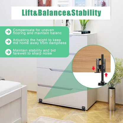 W Rxkiocs 8 Pieces Furniture Feet Adjustable Furniture Feet Furniture Feet Bed Feet Furniture Legs Suitable for Cabinets, Worktops, Coffee Tables and Wardrobes